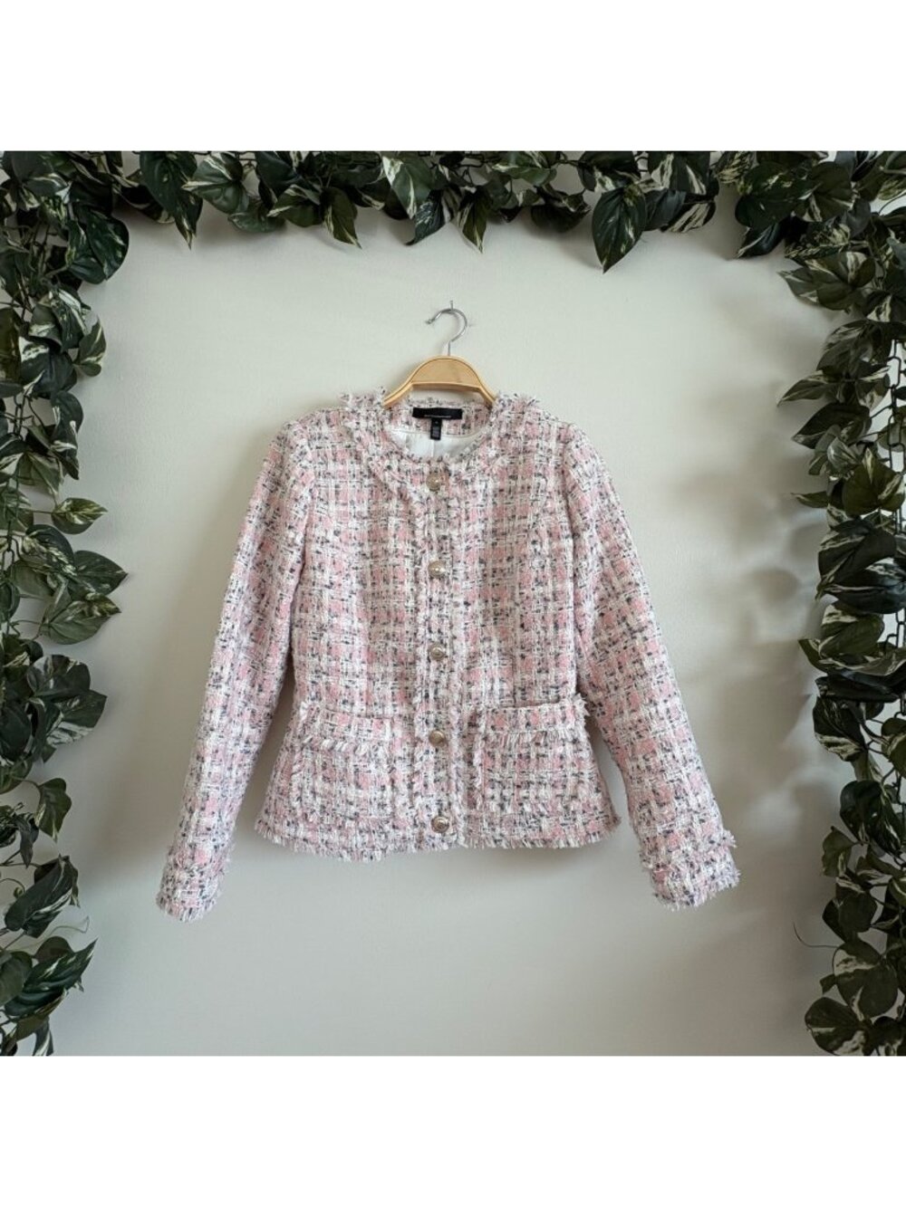 White House Black Market Shimmery Tweed Blazer Jacket Multi Women’s Size 4